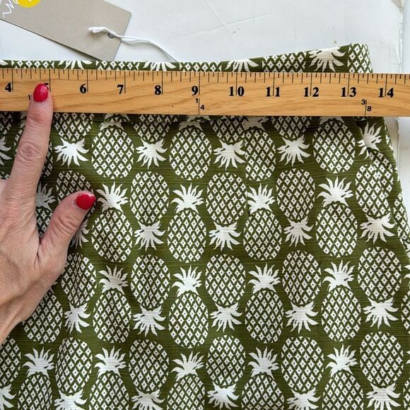 NWT Boden Gabriella Pencil Skirt 4P‎ Green White Pineapple Novelty Print Pockets - Picture 10 of 14